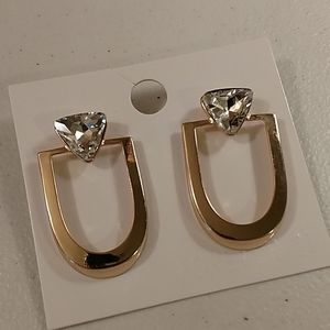 Forever 21 gold and rhinestone bling earrings